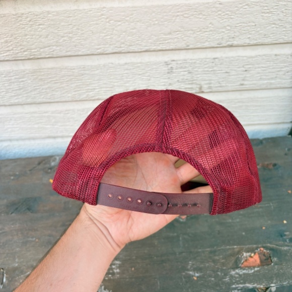 Vintage 1986 ELKS CORBY PLAYDOWNS hunting hat burgundy trucker snapback mesh - Picture 4 of 5